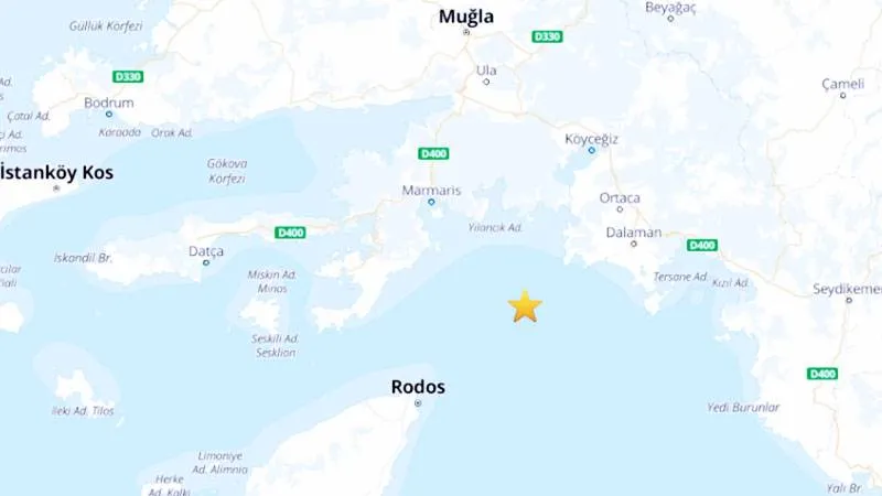 Akdeniz'de 4,5 büyüklüğünde deprem