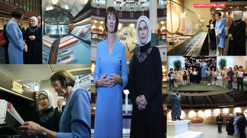 Emine Erdoğan, Almanya Başbakanının eşi Charlotte Merz ile Millet Kütüphanesi'ni ziyaret etti