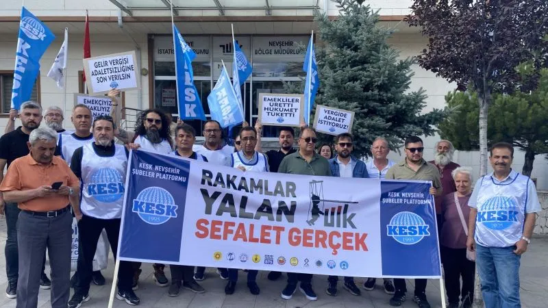 Nevşehir'de KESK'ten TÜİK önünde protesto!